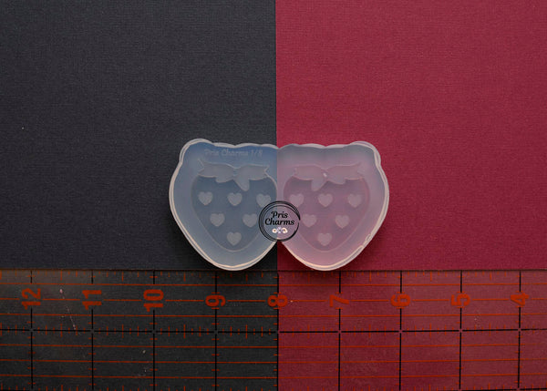 Strawberry Heart Earrings- Clear Mold